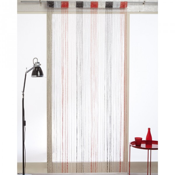 Rideau Fils Noir Rouge Argenté – Rideau – Rideau Et serapportantà Rideau Perle Gifi