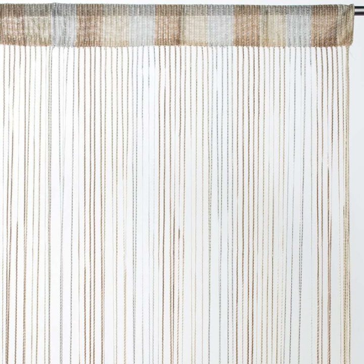 Rideau Fils Tricolore Brillant – Beige – Dimensions intérieur Rideau Occultant 90X240