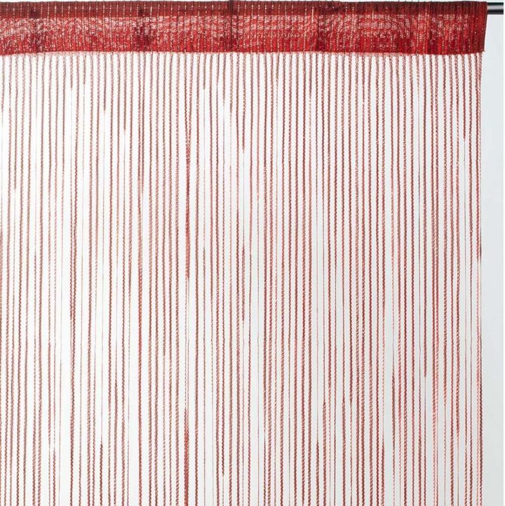 Rideau Fils Uni Brillant – Rouge – Dimensions : 90X240 Cm pour Rideau Occultant 90X240
