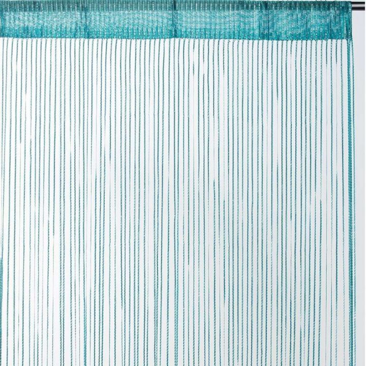 Rideau Fils Uni Brillant – Turquoise – Dimensions : 90X240 pour Rideau Occultant 90X240