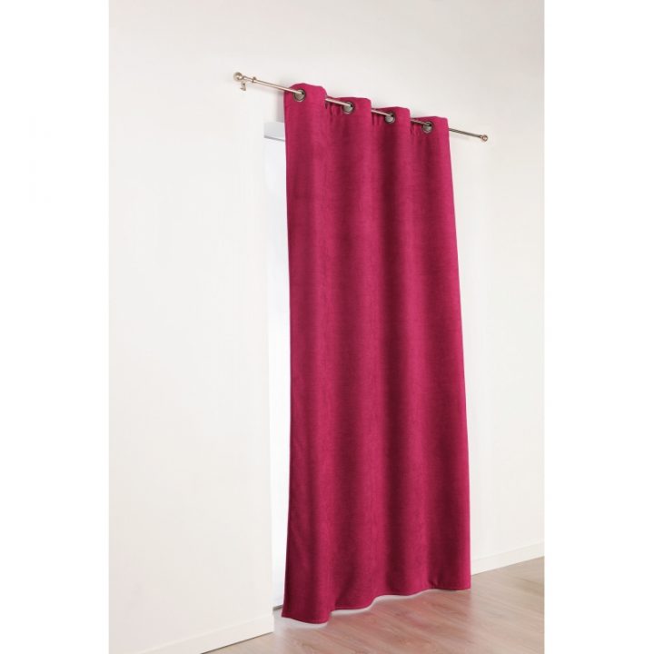 Rideau Framboise Isolant Thermique Occultant Uni dedans Rideau Framboise