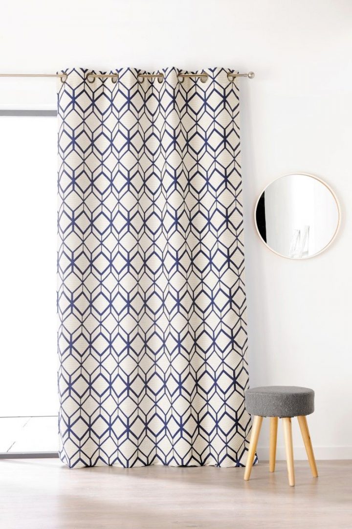 Rideau Géométrique Bleu Marine Chota 135X250 Cm | Kalico à Rideau Voilage Bleu Marine Rideau Géométrique Bleu Marine Chota 135X250 Cm | Kalico à Rideau Voilage Bleu Marine