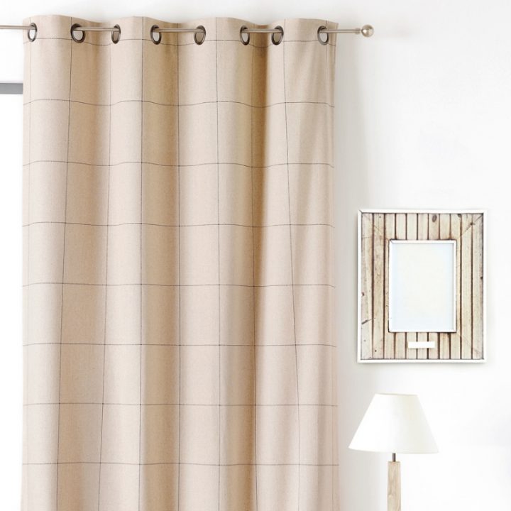 Rideau Grand Carreaux Noir Effet Lin serapportantà Rideau Voilage Effet Lin Rideau Grand Carreaux Noir Effet Lin serapportantà Rideau Voilage Effet Lin