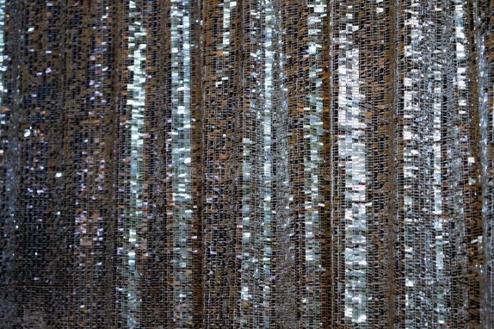 Rideau Gris Image Stock. Image Du Lustré, Trame, Draperie tout Rideau Gris Argenté