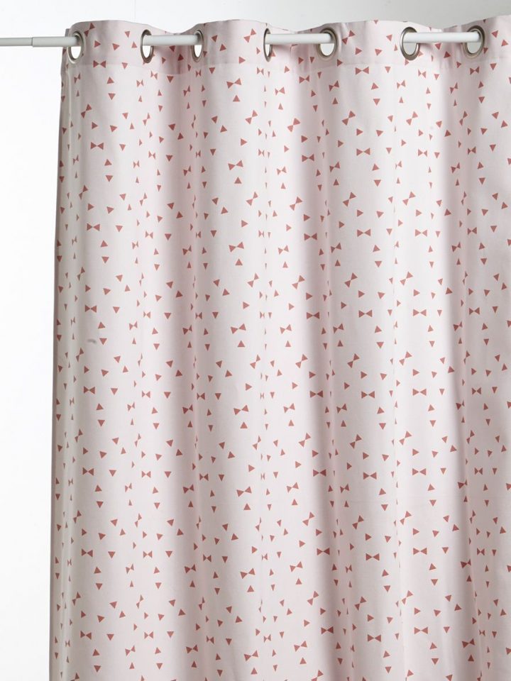 Rideau Imprimé En Coton Avec Oeillets – Rose / Triangles serapportantà Rideau Fenetre Triangle