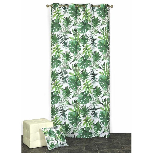 Rideau Imprimé "Feuilles De Bananier" Vert Home Maison destiné Rideaux Jungle Rideau Imprimé "Feuilles De Bananier" Vert Home Maison destiné Rideaux Jungle