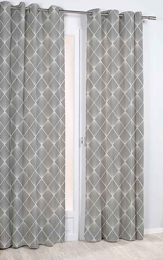Rideau Imprimé Géométrique "Losanges" (Gris), (Vert tout Rideau Geometrique Rideau Imprimé Géométrique "Losanges" (Gris), (Vert tout Rideau Geometrique