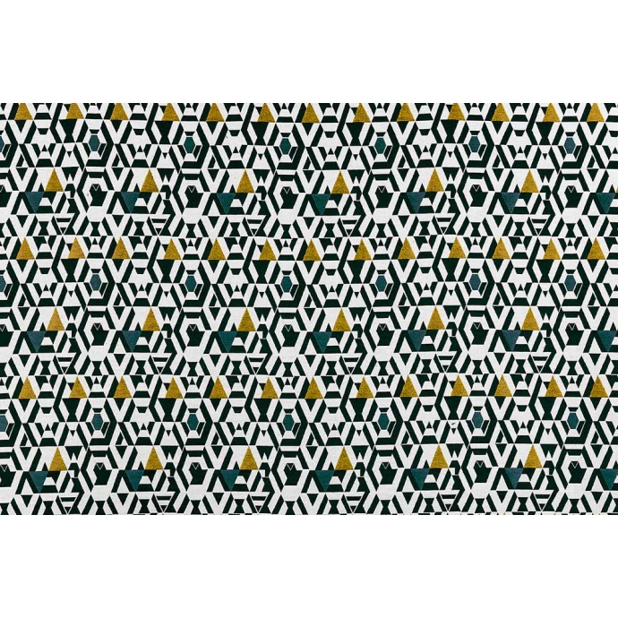 Rideau Imprimé Motifs Géométriques Sur Fond Blanc (Jaune destiné Rideau Motif Geometrique Rideau Imprimé Motifs Géométriques Sur Fond Blanc (Jaune destiné Rideau Motif Geometrique