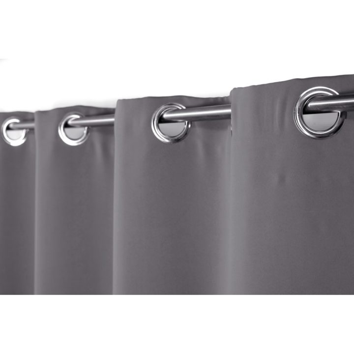 Rideau Isolant Avec Doublure Polaire L.260 X L.140Cm Gris intérieur Rideau Doublé Polaire