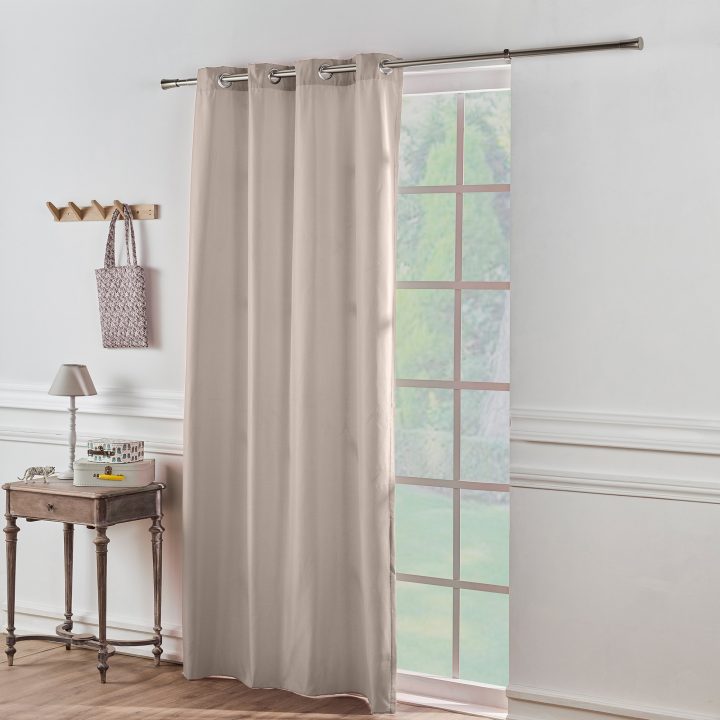 Rideau Isolant Et Obscurcissant Double Face – Blancheporte pour Rideau De Porte Isolant