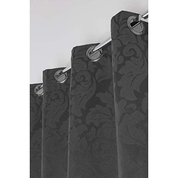 Rideau Jacquard Coton À Oeillets 135 X 240 Cm Motif Fleur dedans Rideaux De Perles Pour Portes