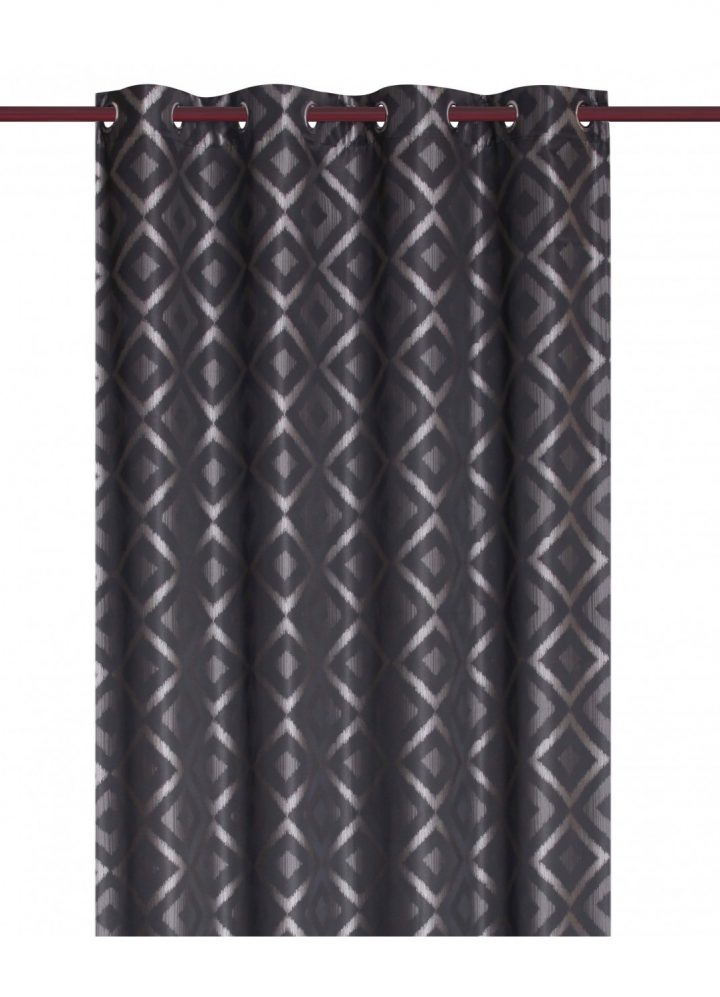Rideau Jacquard Esprit "Ethnique" (Noir), (Ecru concernant Rideau Ethnique