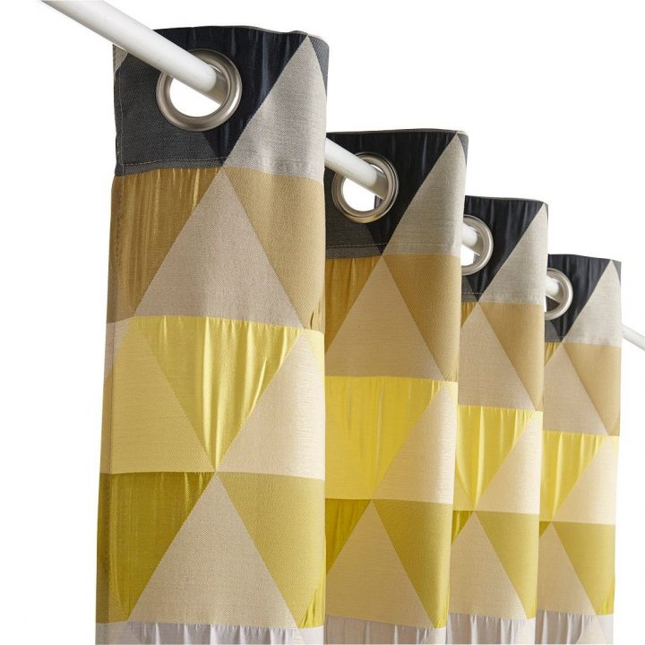 Rideau Jacquard Triangle Bambou 140X260 – Rideaux Prêt-À intérieur Rideaux Ruflette Pret Poser