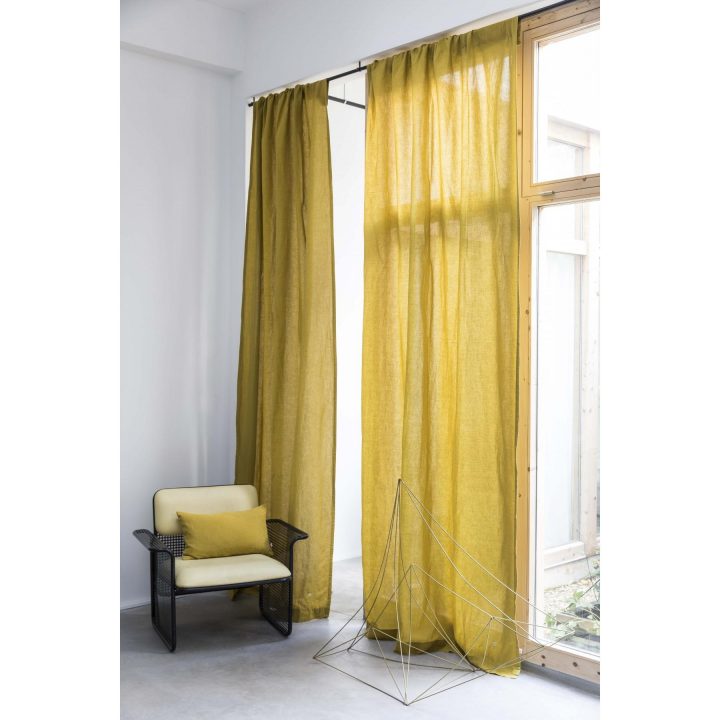 Rideau Jaune – 55% Lin – 45% Coton serapportantà Rideaux Couleur Lin