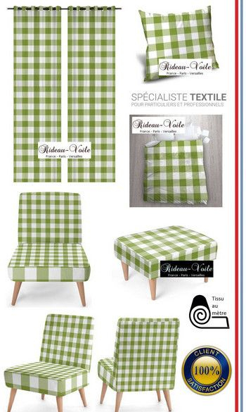 Rideau Large Carreaux Vichy Vert Blanc | Ameublement intérieur Rideau Vichy Rideau Large Carreaux Vichy Vert Blanc | Ameublement intérieur Rideau Vichy