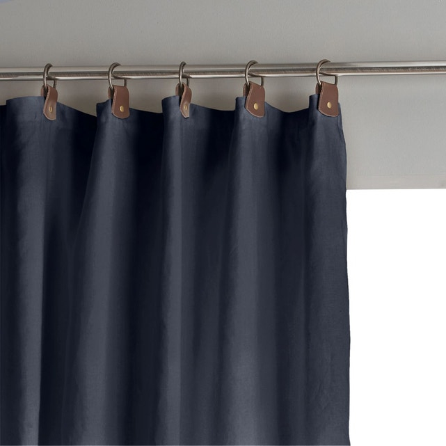 Rideau Lin Lavé Occultant Passants Cuir, Private Am.pm pour Rideaux Occultants La Redoute