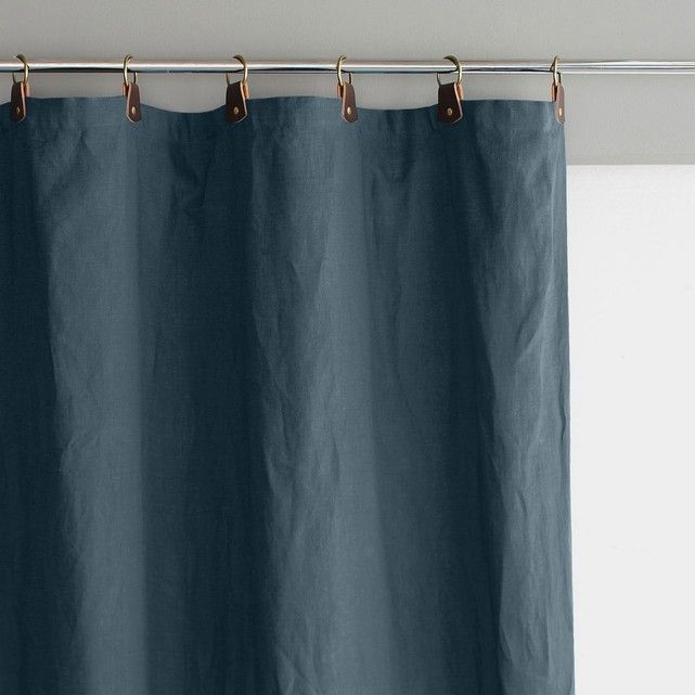 Rideau Lin Lavé, Passants Cuir, Private | Rideaux Lin intérieur Rideau Hauteur 220