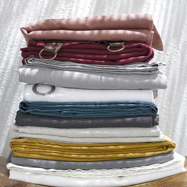 Rideau Lin Lavé, Passants Cuir, Private | Rideaux Lin pour Rideau Lin Pas Cher