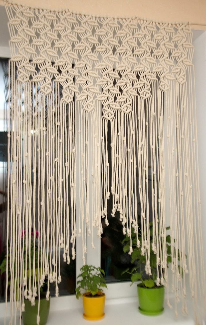 Rideau Macramé Home Decor Macramé Art Rideau Macramé concernant Rideau Macramé Diy