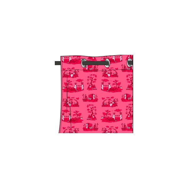 Rideau Motif Bucolik Fushia Bonbon – Deco-Tissus dedans Rideau Fushia