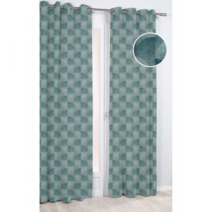 Rideau Motif Ecaille Art Deco Géométrique Bleu Canard destiné Rideau Geometrique Rideau Motif Ecaille Art Deco Géométrique Bleu Canard destiné Rideau Geometrique