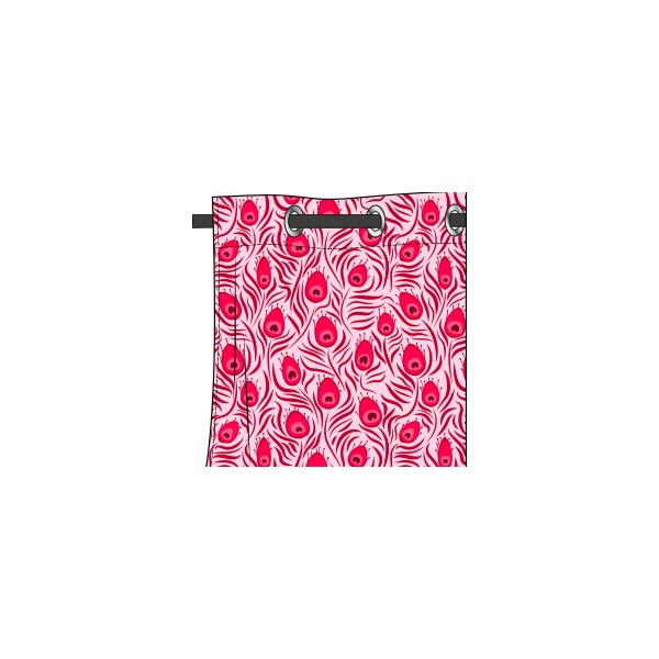 Rideau Motif Paon Fushia Bonbon – Deco-Tissus encequiconcerne Rideau Fushia