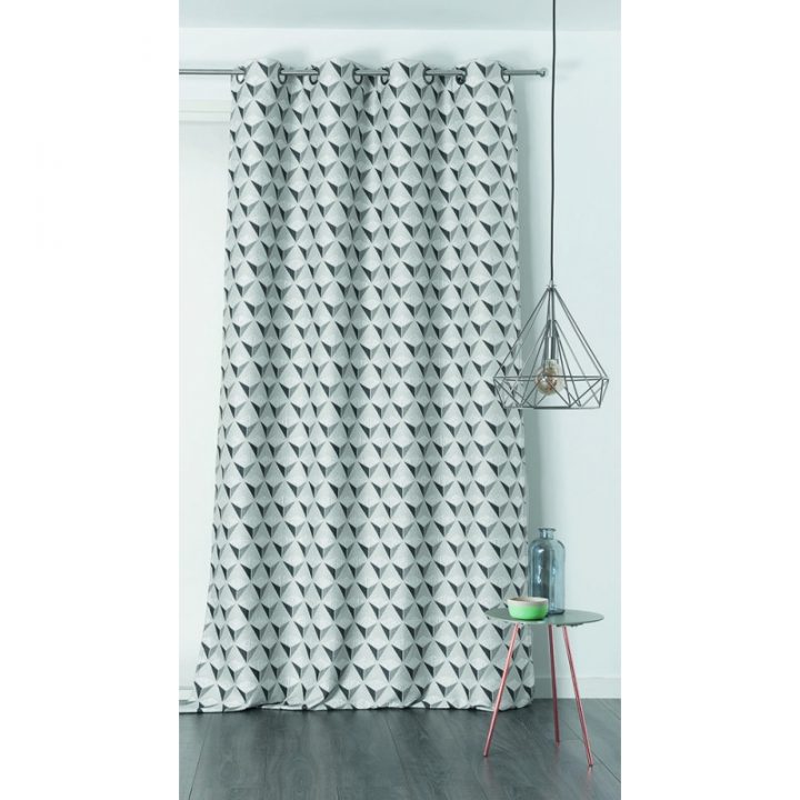 Rideau Motif Pyramide Géométrique 3D Gris intérieur Rideau Geometrique Rideau Motif Pyramide Géométrique 3D Gris intérieur Rideau Geometrique