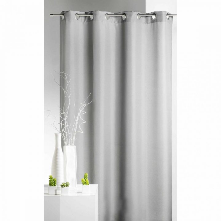 Rideau Obscurcissant Grande Largeur À Oeillets Home Maison tout Rideaux Argenté