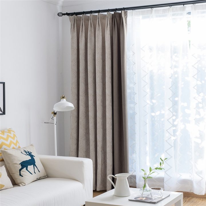 Rideau Occulant En Coton Plume Abstraite Pour Salon Moderne tout Rideau Plume