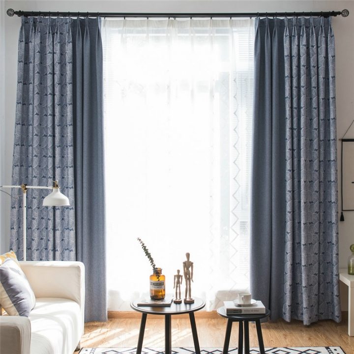 Rideau Occulant En Lin Impression De Feuilles Gris intérieur Rideau En Lin Gris