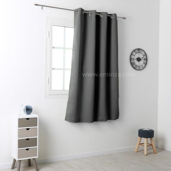 Rideau Occultant (135 X H180 Cm) Notte Gris Anthracite serapportantà Rideau Gris Argenté