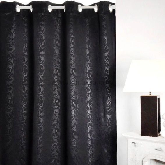 Rideau Occultant (140 X H240 Cm) Design Noir – Rideau avec Rideaux Occultants Blanc