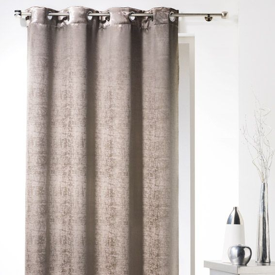 Rideau Occultant (140 X H240 Cm) Glossy Chic Taupe pour Rideaux Occultants Blanc