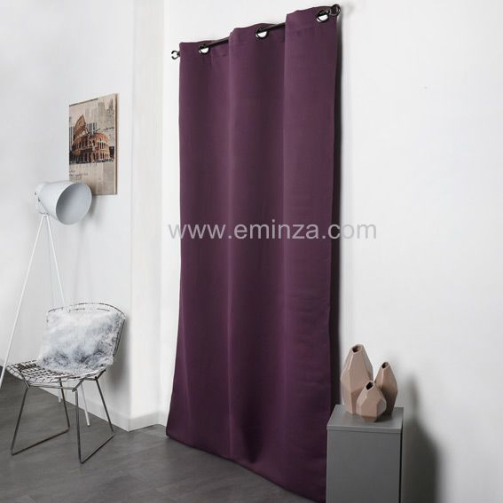 Rideau Occultant (140 X H250 Cm) Tenya Prune – Rideau encequiconcerne Rideau Prune Et Gris