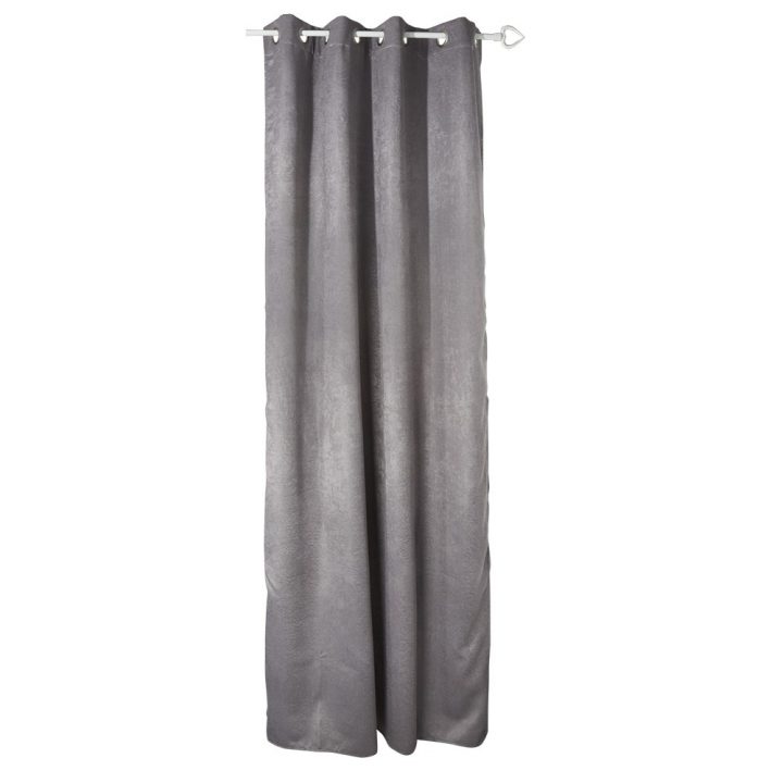 Rideau Occultant 8 Œillets Gris Foncé Effet Brillant tout Rideau Occultant Thermique Gifi