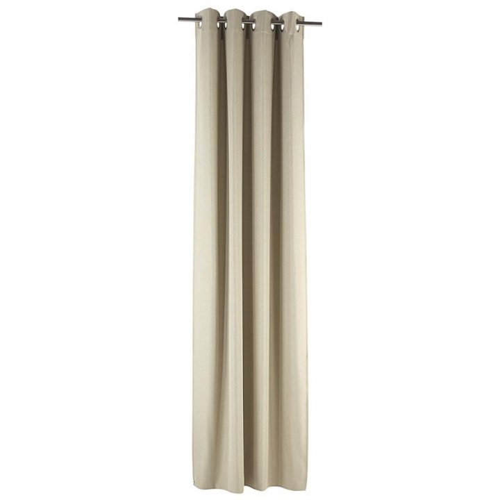 Rideau Occultant À Oeillets Effet Lin Uni Beige 140X260 Cm pour Rideau Occultant Gifi