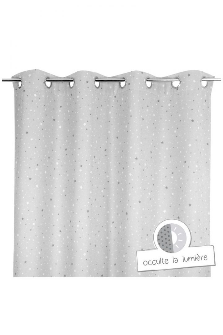 Rideau Occultant À Oeillets Imprimé Étoiles, Prêt- À encequiconcerne Rideau Occultant Fille