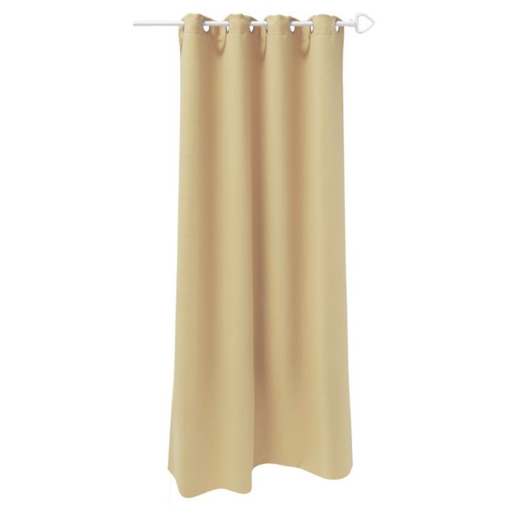 Rideau Occultant À Oeillets Spécial Fenêtres Uni Beige destiné Rideau Occultant Thermique Gifi