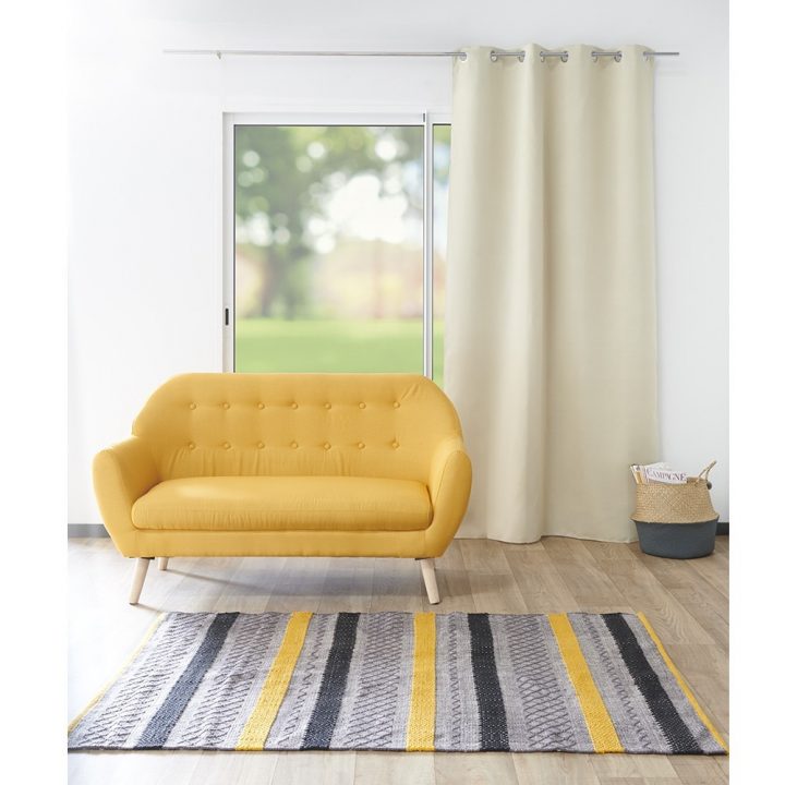 Rideau Occultant À Oeillets Uni Naturel – Rideau Occultant destiné Rideau Occultant Gifi