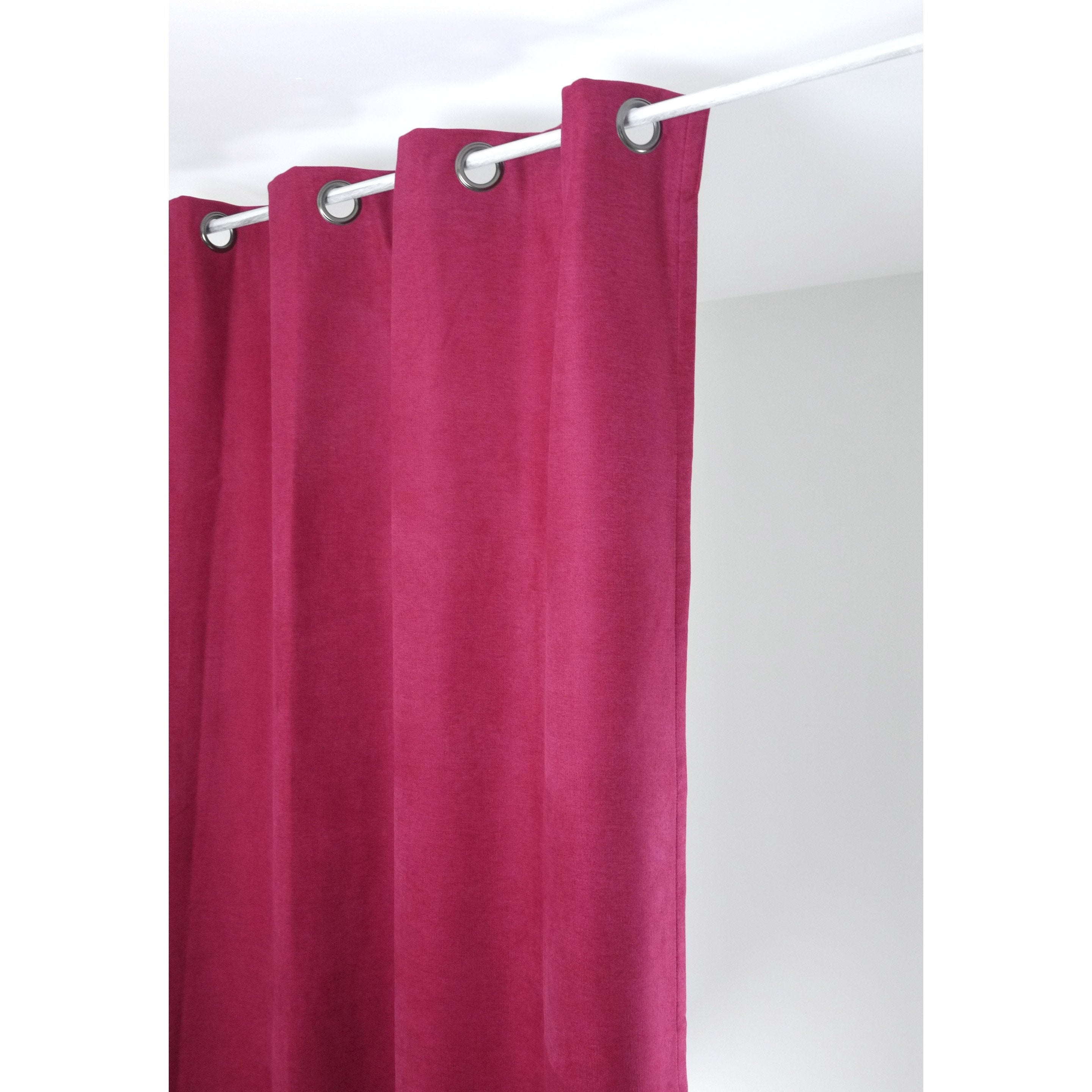 Rideau Occultant, Alaska, Framboise, L.140 X H.260 Cm avec Rideau Framboise