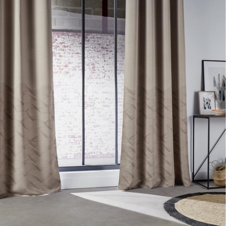 Rideau Occultant "Dany" 140X260Cm Taupe concernant Rideau Occultant Taupe Rideau Occultant "Dany" 140X260Cm Taupe concernant Rideau Occultant Taupe
