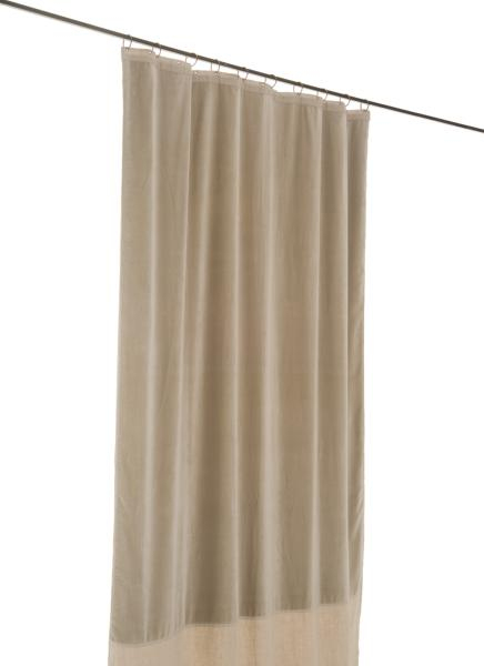 Rideau Occultant En Velours De Coton Et Lin Duo Coloris Beige tout Rideau En Lin Beige