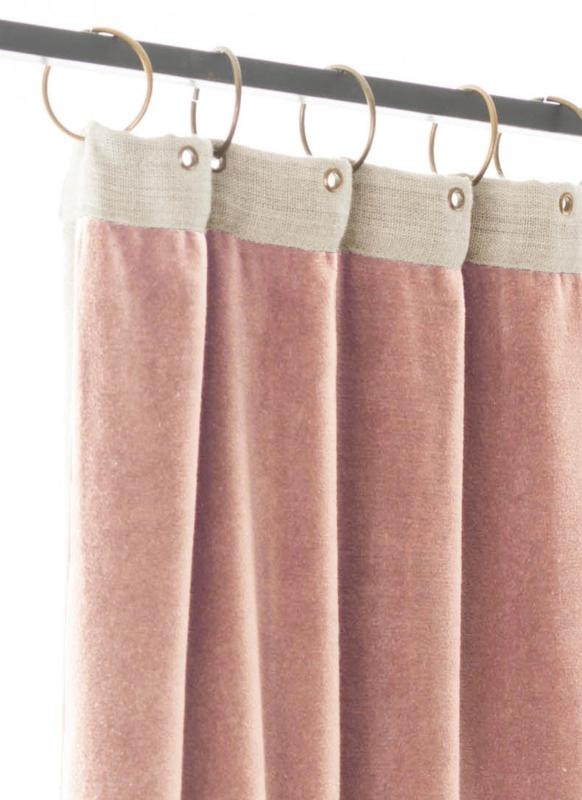 Rideau Occultant En Velours De Coton Rose Poudré Medicis intérieur Rideau Velours Rose