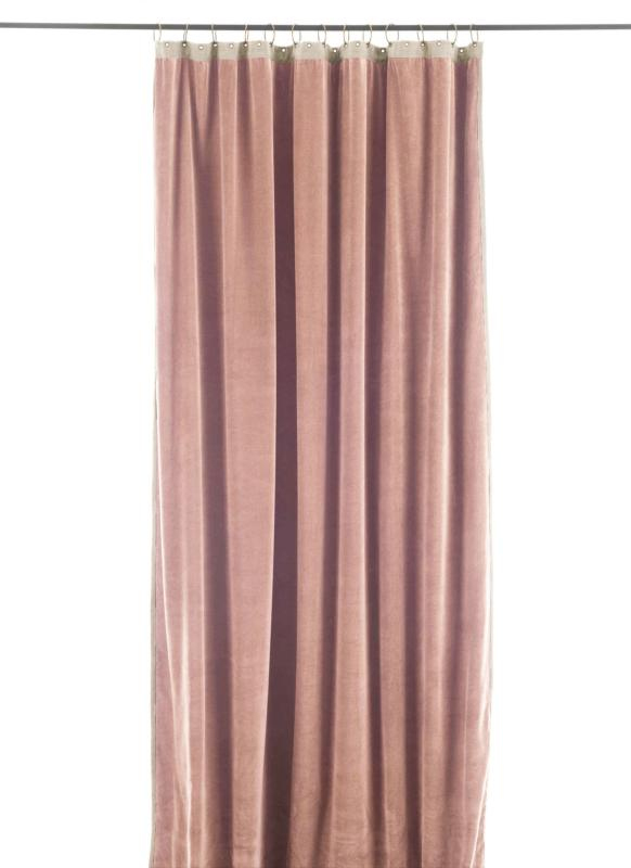 Rideau Occultant En Velours De Coton Rose Poudré Medicis tout Rideau Rose Poudré