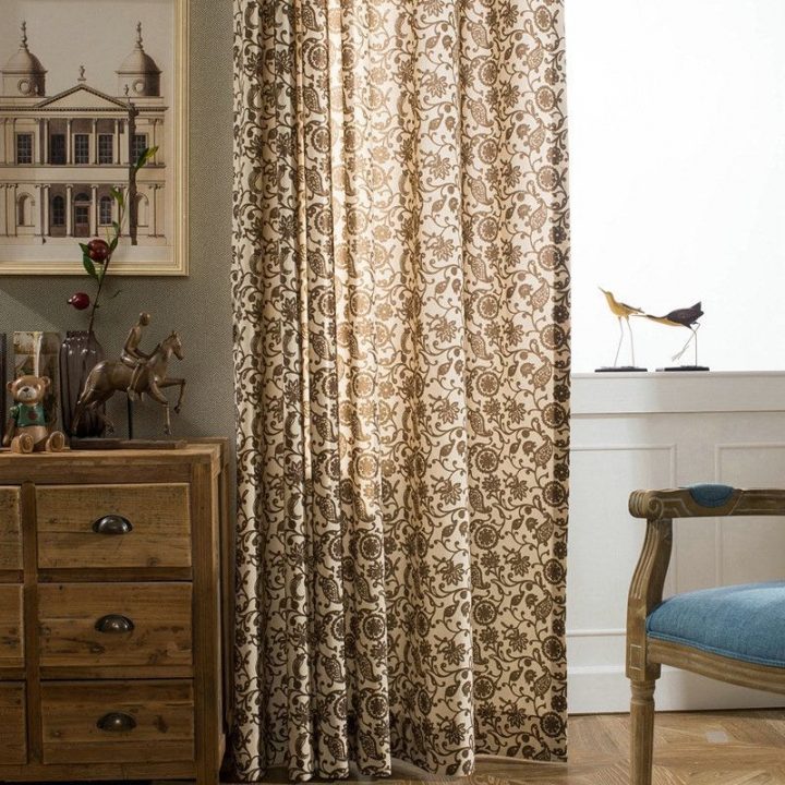 Rideau Occultant Imprimé Café Abstraite Pour Chambre À encequiconcerne Rideaux Americain