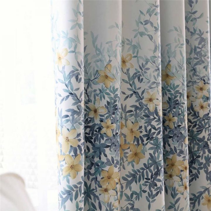 Rideau Occultant Imprimé Fleur Sauvage En Polyester encequiconcerne Rideau Semi Occultant