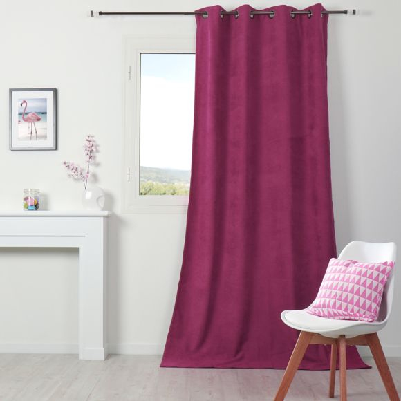 Rideau Occultant Isolant 140 X H260 Cm, Alaska Framboise avec Rideaux Framboise