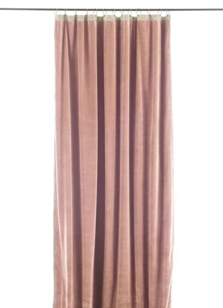 Rideau Occultant Médicis En Velours De Coton Rose Poudre concernant Rideau Rose Poudré