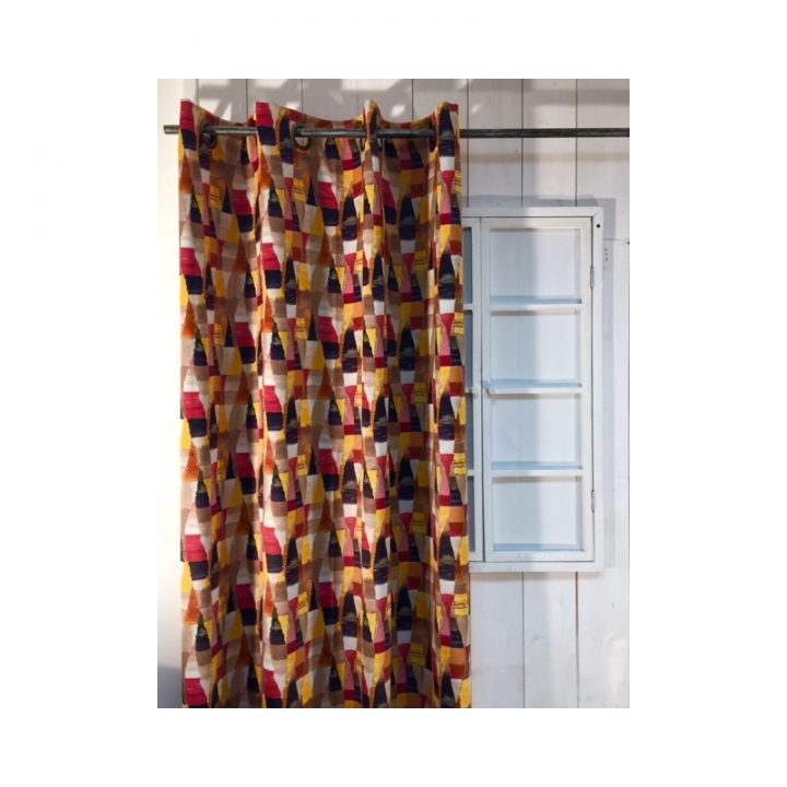 Rideau Occultant Motif Triangle avec Rideau Triangle Rideau Occultant Motif Triangle avec Rideau Triangle