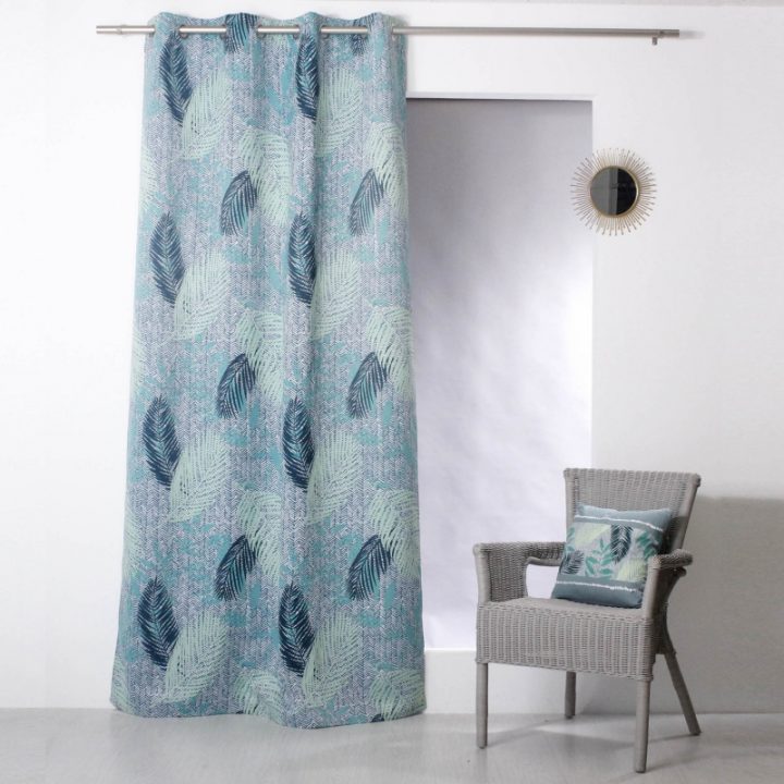 Rideau Occultant Motif Vegetal Bleu Et Beige à Rideau Motif Bleu Rideau Occultant Motif Vegetal Bleu Et Beige à Rideau Motif Bleu